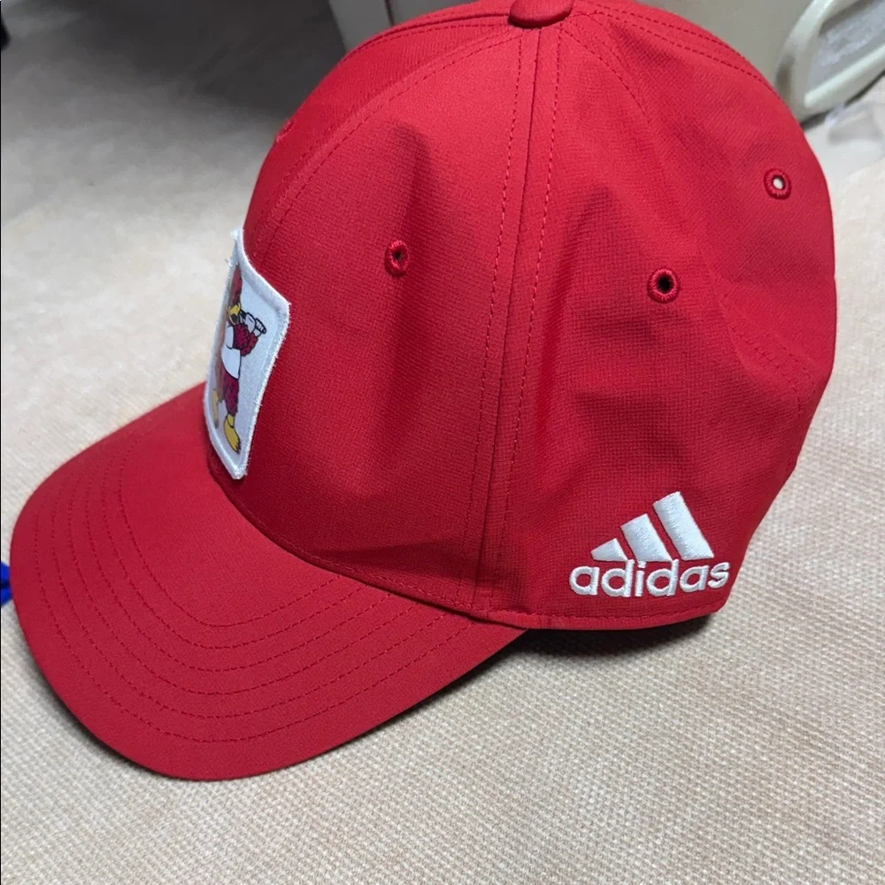 Adidas Red Cap with Fun Cartoon Design